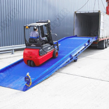 Hydraulic container load ramp for forklift loading
Hydraulic container load ramp for forklift loading